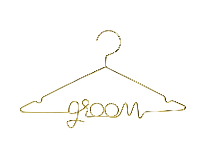 Metalowy wieszak Groom, złoty, 45x27cm