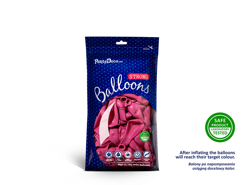 Balony Strong 12cm, Pastel Hot Pink (1 op. / 100 szt.) - obrazek 2