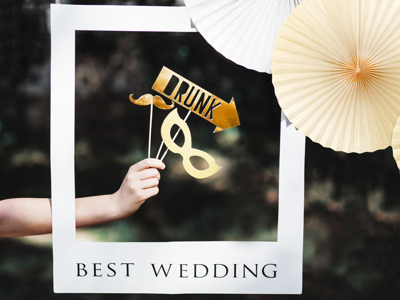 Zestaw z ramką selfie - Best Wedding - obrazek 3
