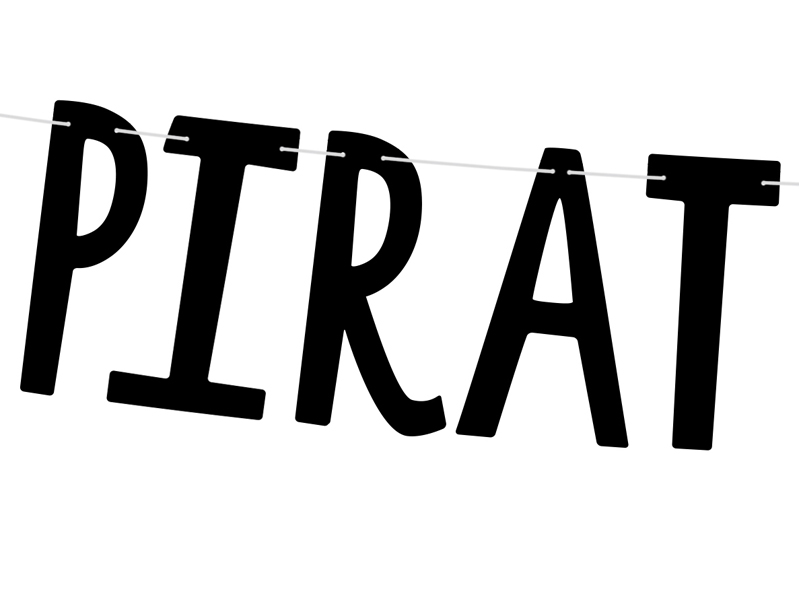 Baner Piraci - Pirates Party, czarny, 14x100cm - obrazek 2