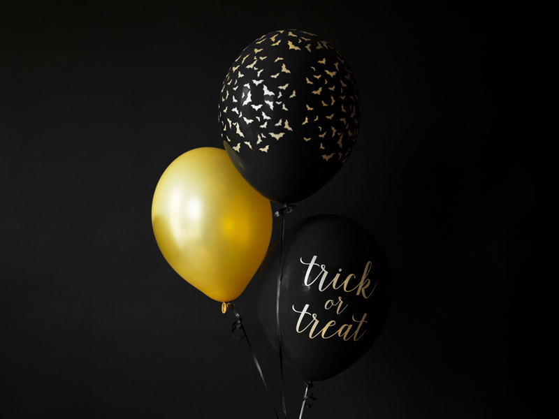 Balony 30 cm, Nietoperze, Pastel Black (1 op. / 6 szt.) - obrazek 2