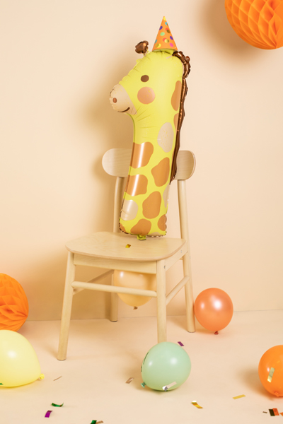 Balon foliowy Cyfra 1 - Żyrafa, 48x96 cm, mix - obrazek 3