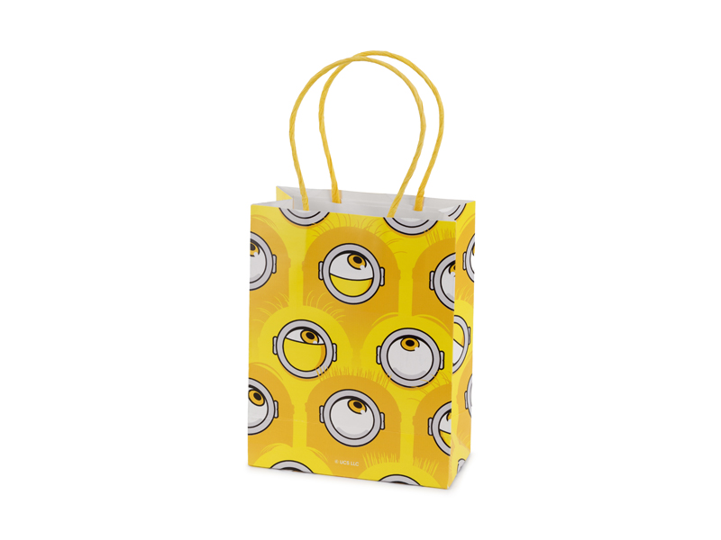 Torebki papierowe na upominki Minionki, 12x15.5x6 cm, żółte (1 op. / 6 szt.)