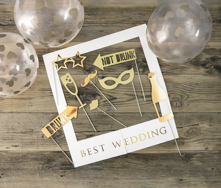 Zestaw z ramką selfie - Best Wedding - obrazek 4