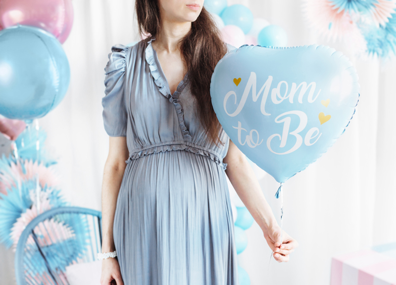 Balon foliowy Mom to Be, 35cm, niebieski - obrazek 3