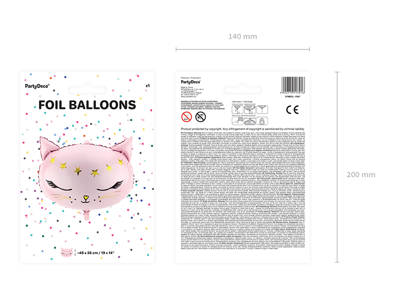 Balon foliowy Kotek, 48x36cm - obrazek 3