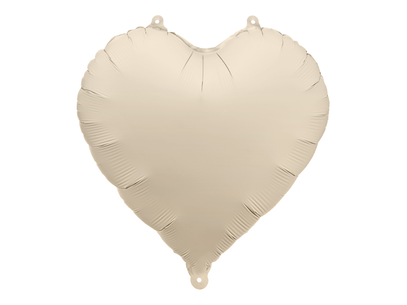 Balon foliowy Serce, 45cm, jasny beż