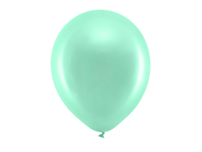 Balony Rainbow 30cm metalizowane, mięta (1 op. / 100 szt.)