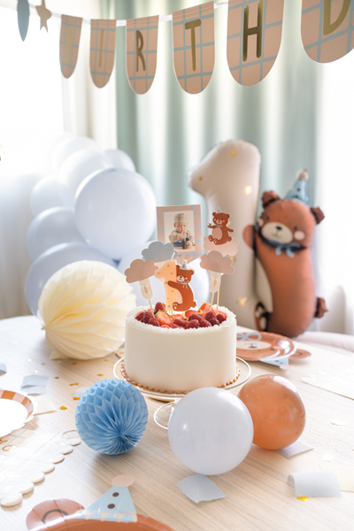 Toppery na tort Miś, mix, 12-14 cm (1 op. / 5 szt.) - obrazek 2