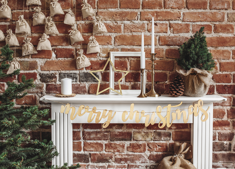 Drewniany baner Merry Christmas, 87x17cm - obrazek 6