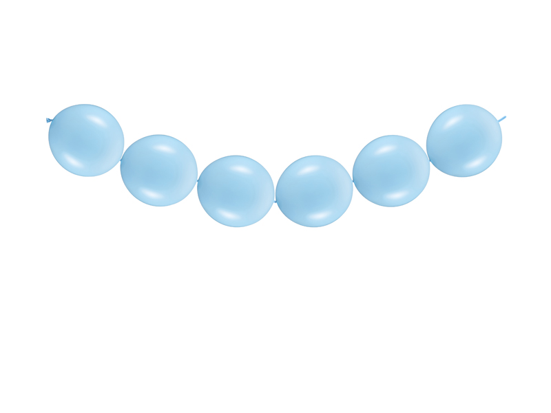 Balony z łącznikiem, 28cm, Pastel Baby Blue (1 op. / 20 szt.) - obrazek 3