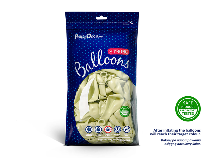 Balony Strong 23cm, Pastel Light Cream (1 op. / 100 szt.) - obrazek 4