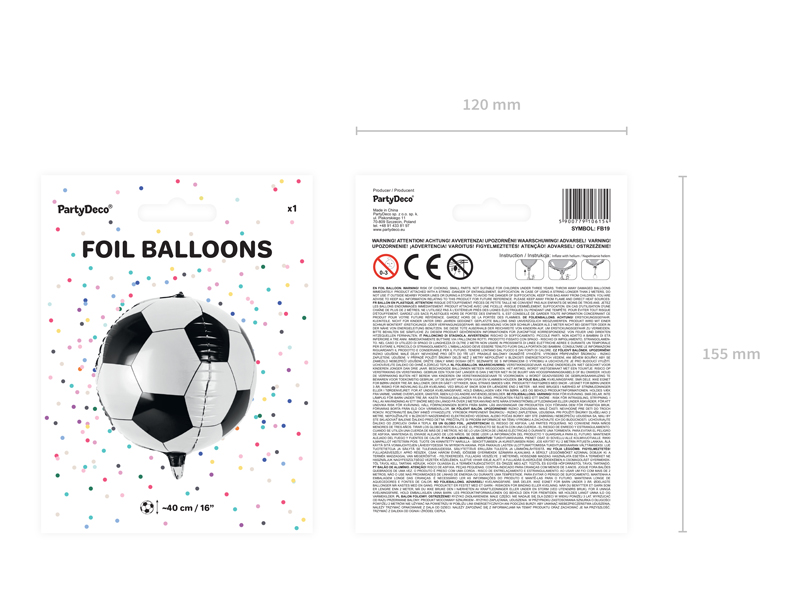 Balon foliowy Piłka, 40cm - obrazek 3