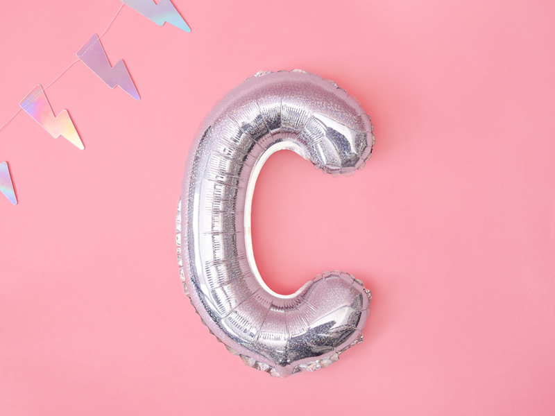 Balon foliowy Litera ''C'', 35cm, holograficzny - obrazek 2