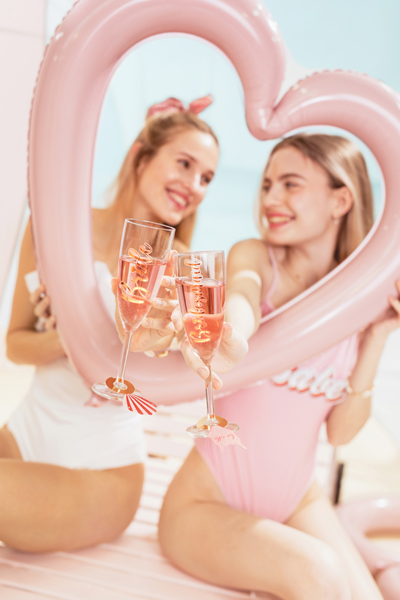 Naklejki na kieliszki ''Bride & Bridesmaid'', różowe złoto (1 op. / 6 szt.) - obrazek 4