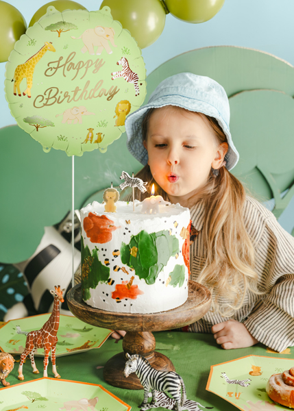 Balon foliowy pastylka ''Happy Birthday'' Safari, 35x35 cm, mix - obrazek 4