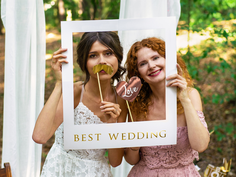 Zestaw z ramką selfie - Best Wedding - obrazek 8