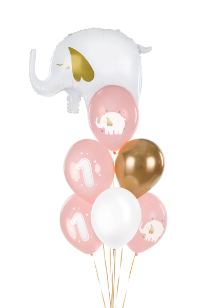 Balony 30 cm, Roczek, Baby pink (1 op. / 50 szt.) - obrazek 2