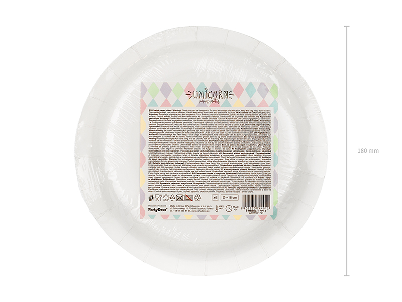 Talerzyki Jednorożec - Gwiazdki, 18 cm (1 op. / 6 szt.) - obrazek 7