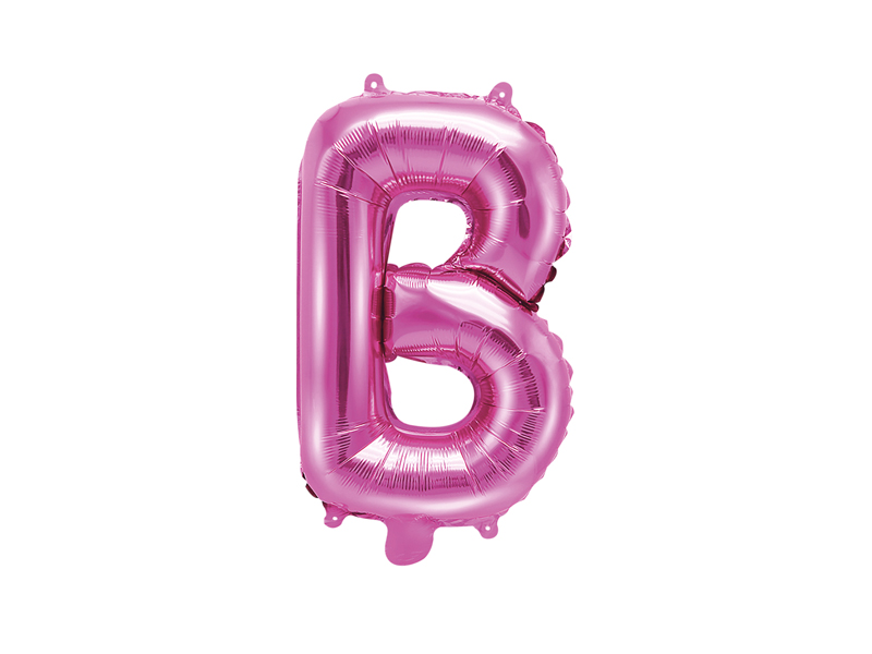 Balon foliowy Litera ''B'', 35cm, ciemny różowy