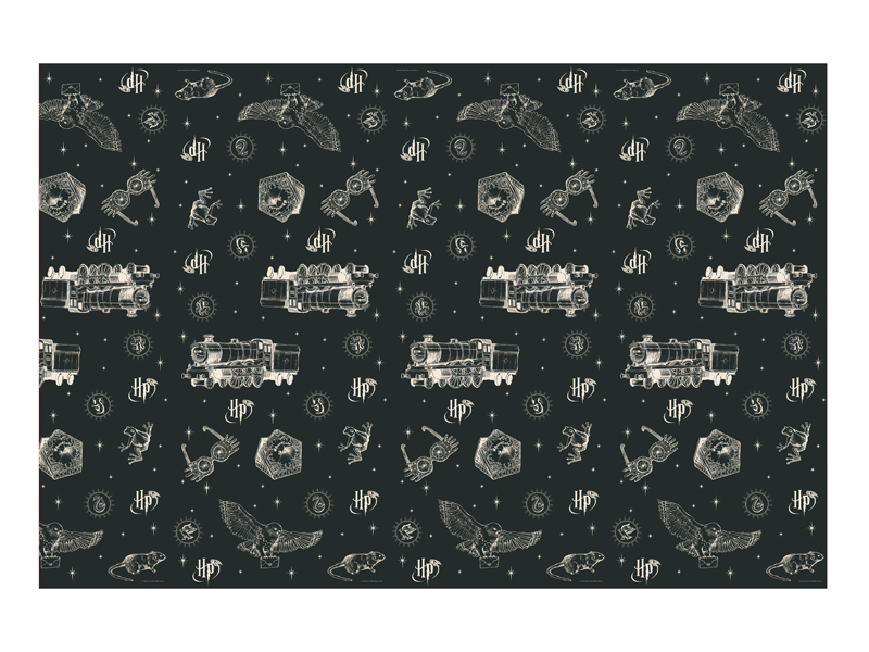 Obrus papierowy Harry Potter, 180x120 cm, czarny