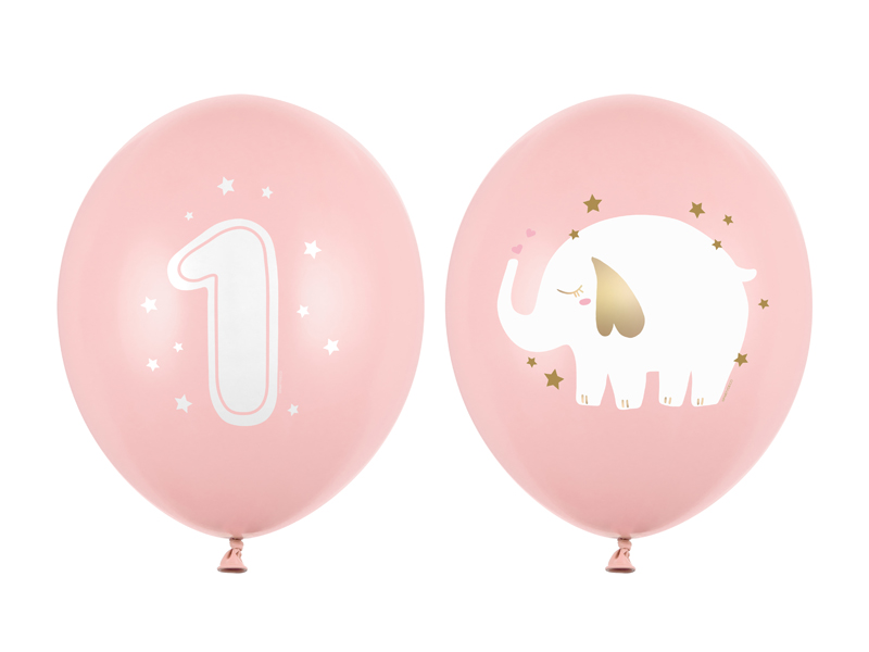 Balony 30 cm, Roczek, Baby pink (1 op. / 50 szt.)