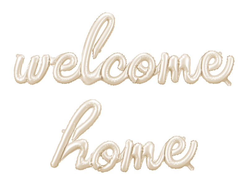 Balon foliowy Welcome Home, 335x71 cm, cappuccino