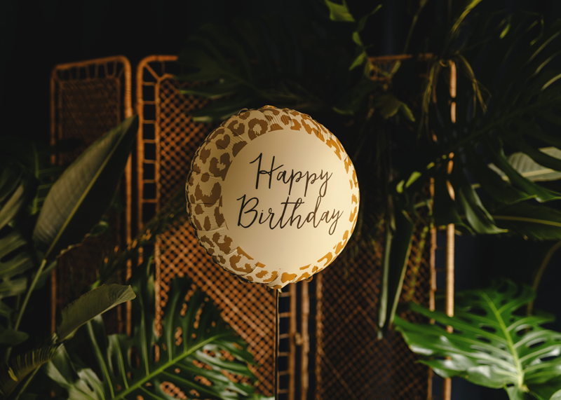 Balon foliowy pastylka ''Happy Birthday'' w cętki, 35x35 cm, mix - obrazek 2