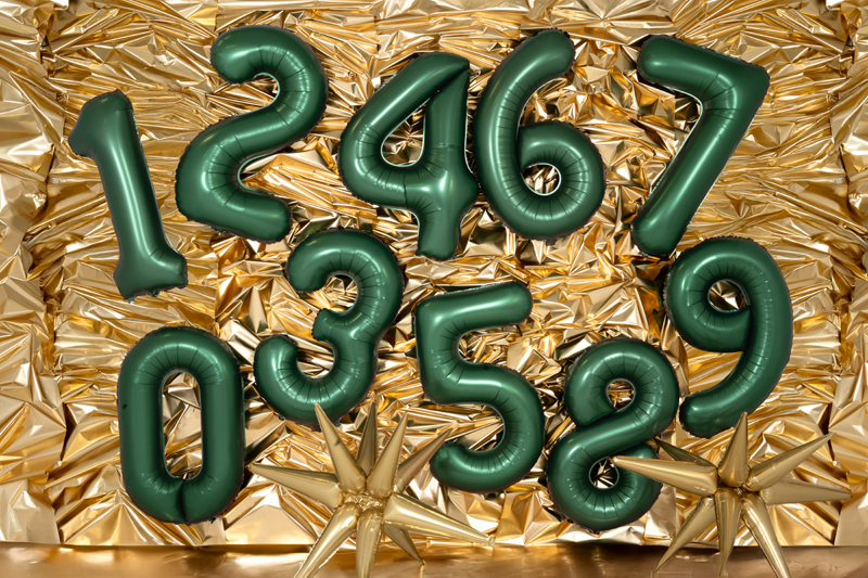 Balon foliowy Cyfra ''0'', 86cm, butelkowa zieleń - obrazek 3