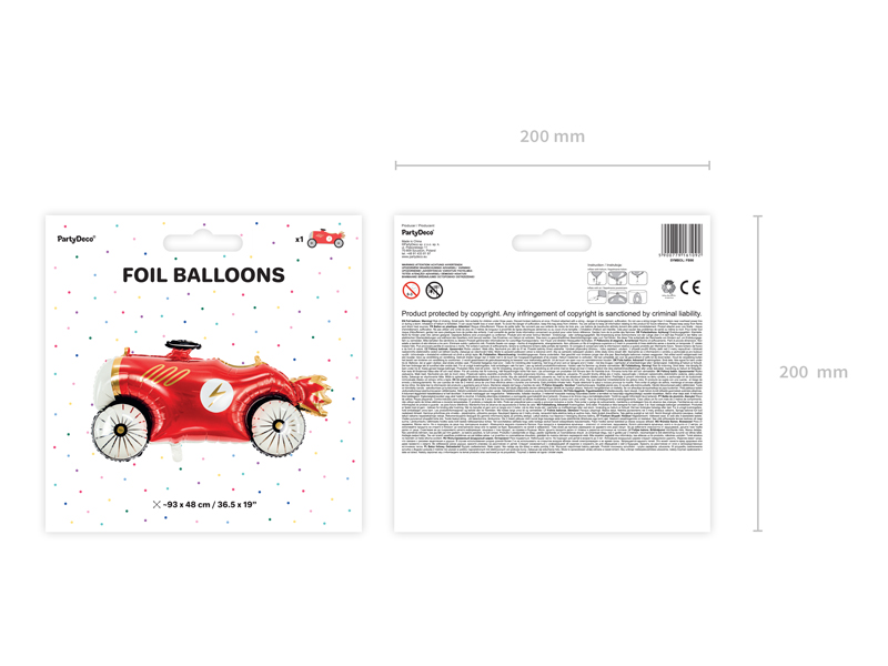 Balon foliowy Auto, 111x63 cm, mix - obrazek 7