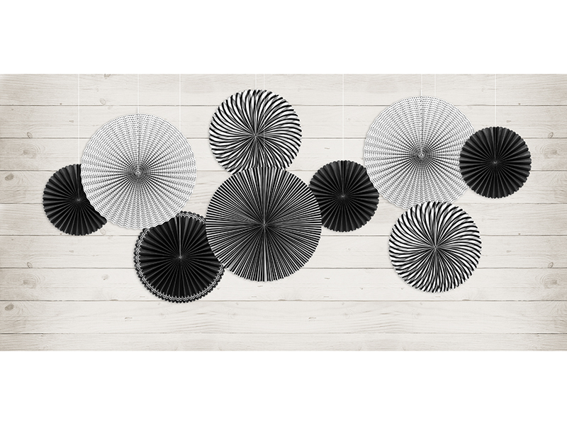 Rozety dekoracyjne Black&White, mix (1 op. / 5 szt.) - obrazek 2