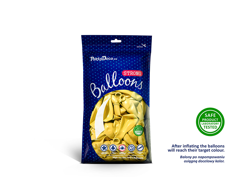 Balony Strong 12cm, Metallic Lemon Zest (1 op. / 100 szt.) - obrazek 2