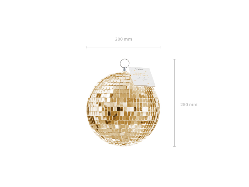 Kula lustrzana disco, szampański złoty, 20 cm - obrazek 5