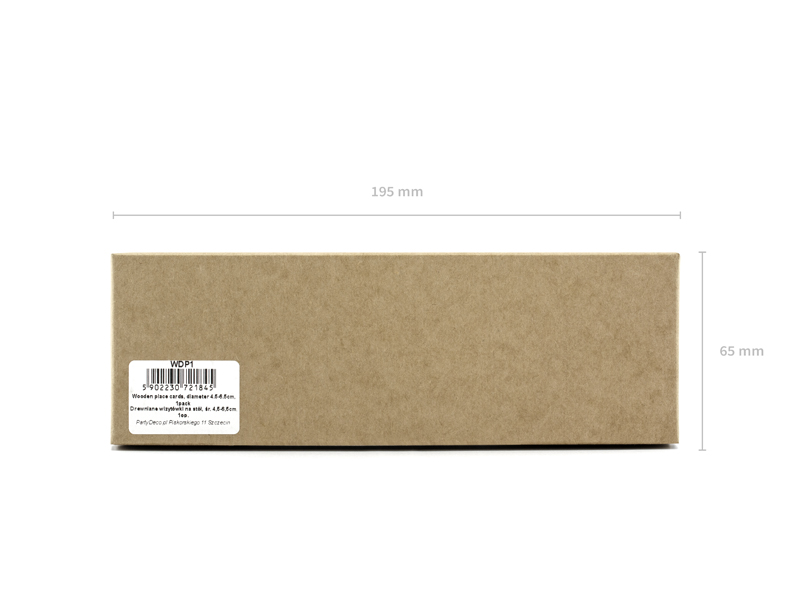 Drewniane wizytówki na stół, śr. 4,5-6,5cm (1 op. / 6 szt.) - obrazek 8