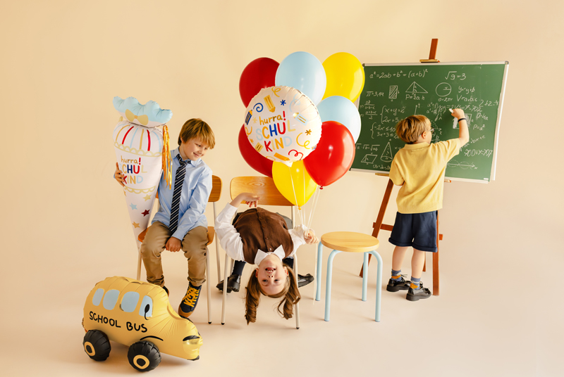 Balon foliowy pastylka Hurra Schulkind, 35x35 cm, kremowy - obrazek 2