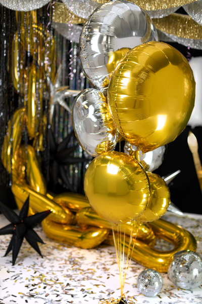 Balon foliowy okrągły Pastylka, 45 cm, srebrny - obrazek 4