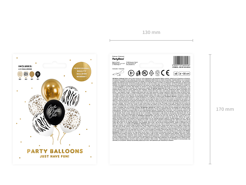 Balony 30cm, Girls Night Out, mix (1 op. / 6 szt.) - obrazek 4