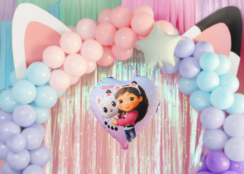 Balon foliowy serce Koci Domek Gabi, 35cm, mix - obrazek 2