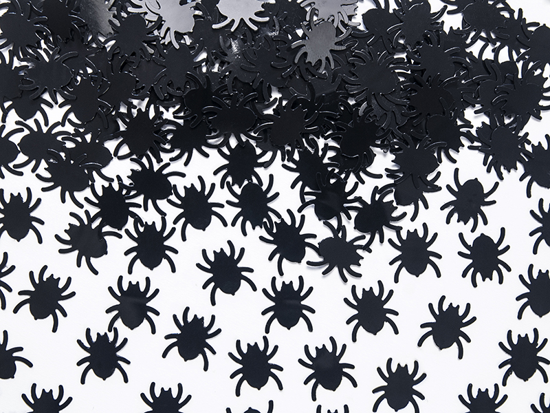 Konfetti Pająki, czarny, 1,2 x 1,2cm, 15g