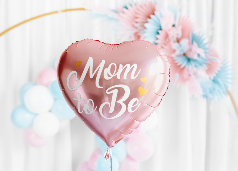 Balon foliowy Mom to Be, 35cm, różowy - obrazek 4