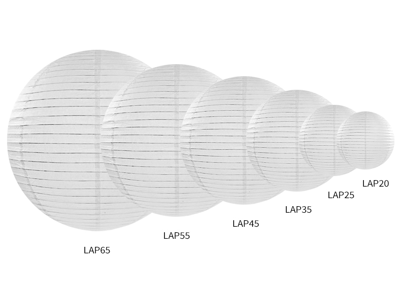 Lampion papierowy, biały, 25cm - obrazek 2
