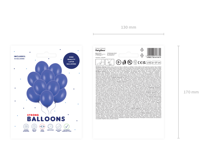 Balony Strong 27cm, Pastel Royal Blue (1 op. / 10 szt.) - obrazek 2