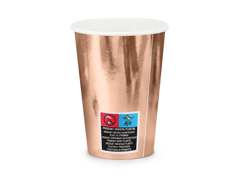 Kubeczki She said yes!, różowe złoto, 220ml (1 op. / 6 szt.) - obrazek 2