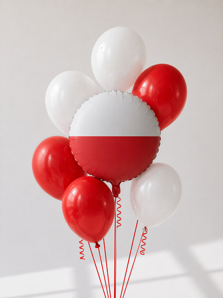 Balon foliowy Flaga Polski, 35 cm, mix - obrazek 4