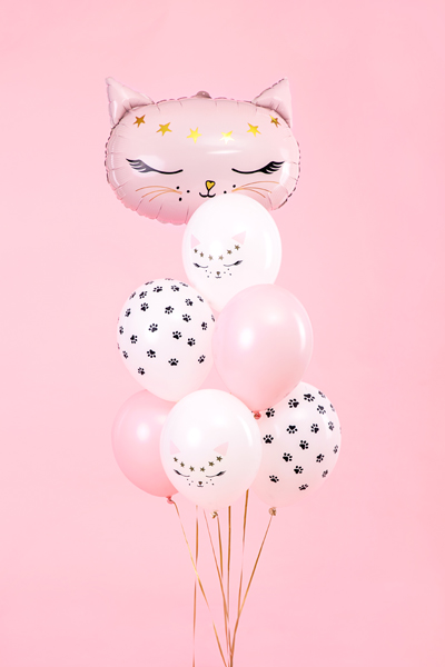 Balony 30 cm, Kotek, Pastel Pure White (1 op. / 50 szt.) - obrazek 2