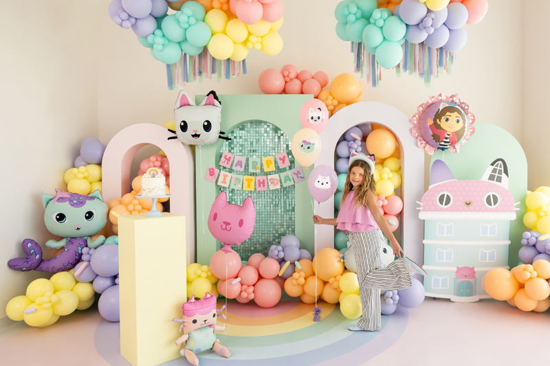 Baner Happy Birthday Koci Domek Gabi, 180 x 15 cm, mix - obrazek 3