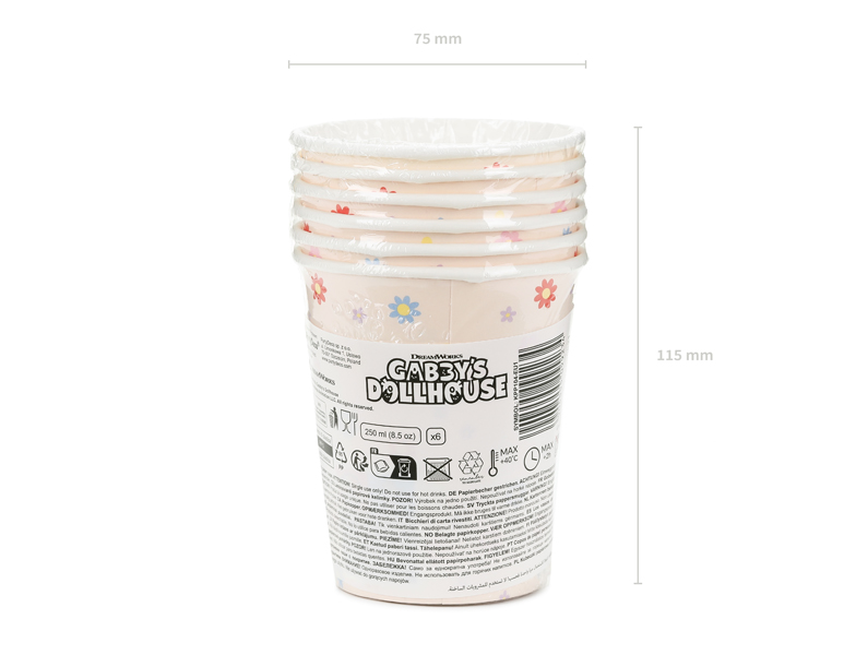 Kubeczki Koci Domek Gabi, mix, 250 ml (1 op. / 6 szt.) - obrazek 7