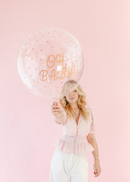 Balon Bubble Oh baby, 60 cm, transparentny - obrazek 2