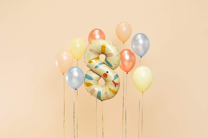 Balon foliowy Cyfra 8 - Wąż, 51x86 cm, mix - obrazek 2