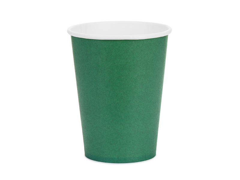 Kubeczki papierowe, ciemny zielony, 250ml (1 op. / 6 szt.)